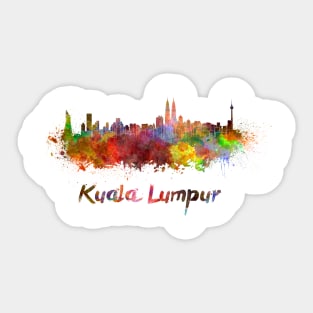 Kuala Lumpur skyline in watercolor Sticker